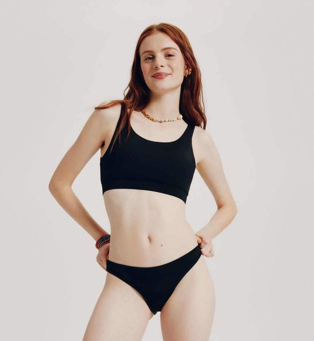 KNIX Kt Swim Double Scoop Top, UPF 50+ Fabric, Removable Cups, Machine Washable, Swim Bikini Top for Teens