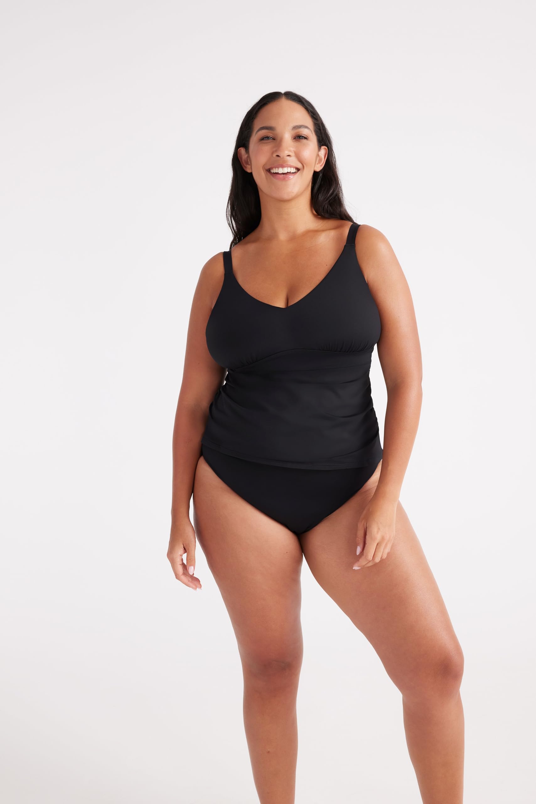 KNIX Tankini Swim Top - Black - Size XS+