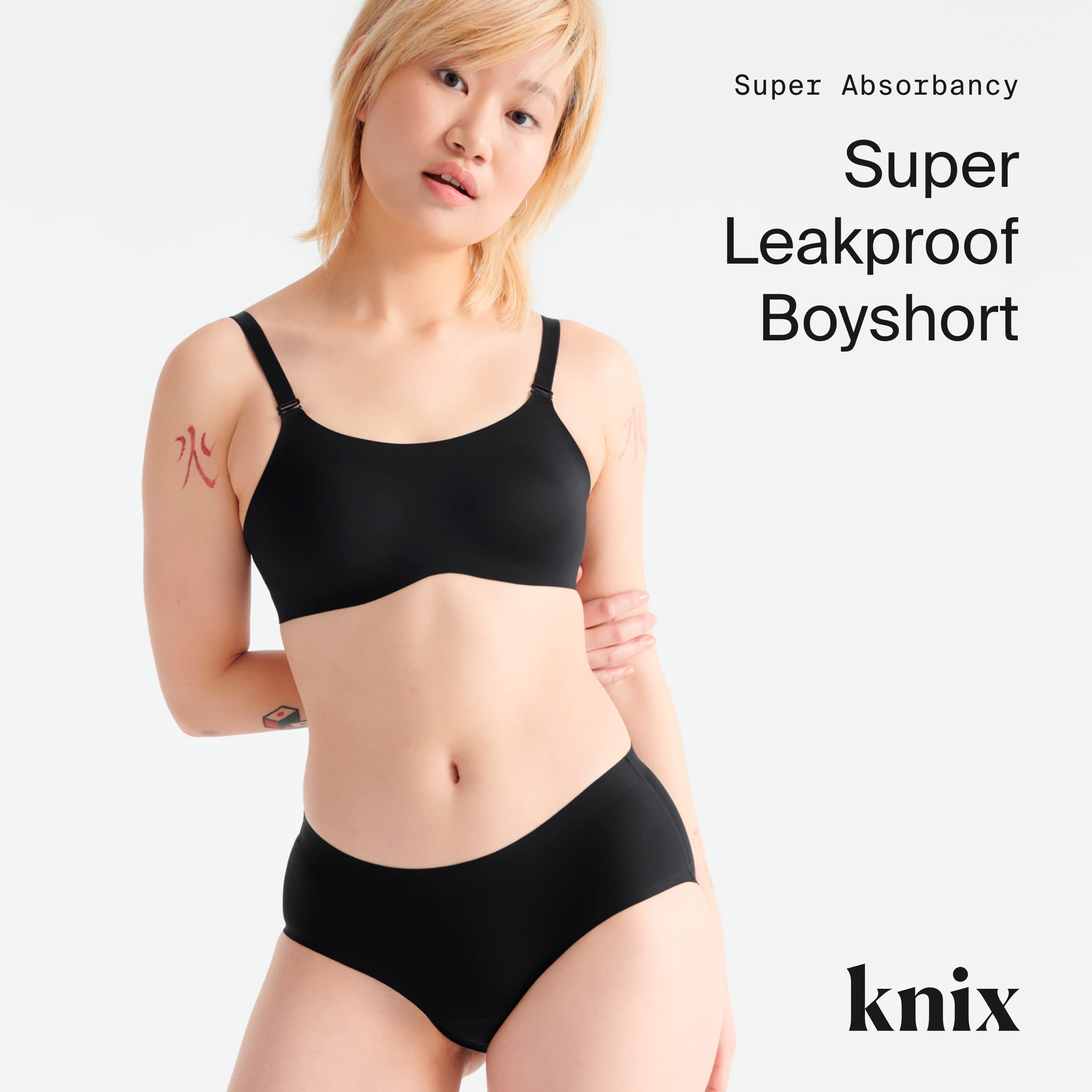 KNIX Super Leakproof No-Show Boyshort, Leakproof Underwear, Period Underwear for Women, Machine Washable, Reusable
