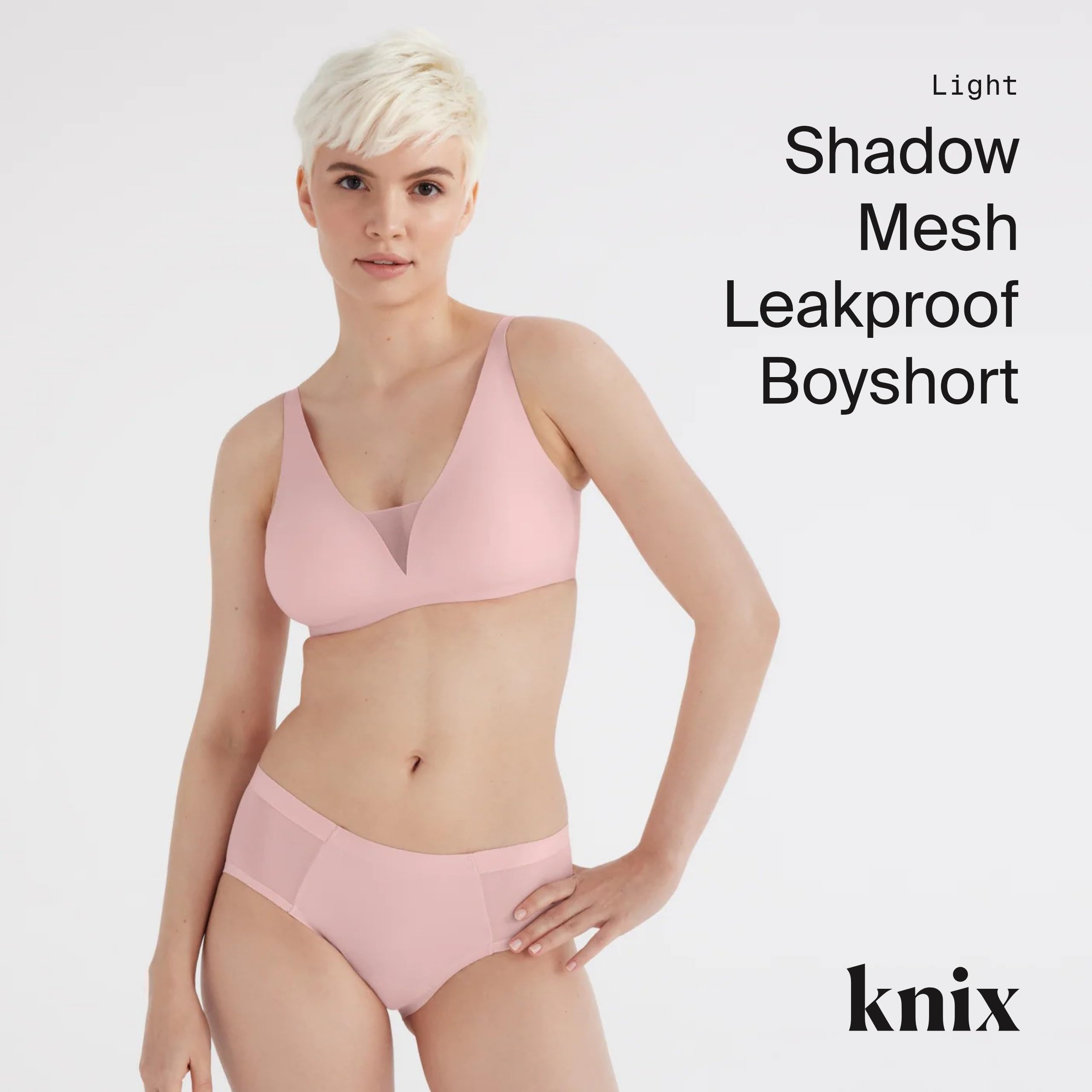 KNIX Light Leakproof No-Show Mesh Boyshort - Period Underwear for Women- Black