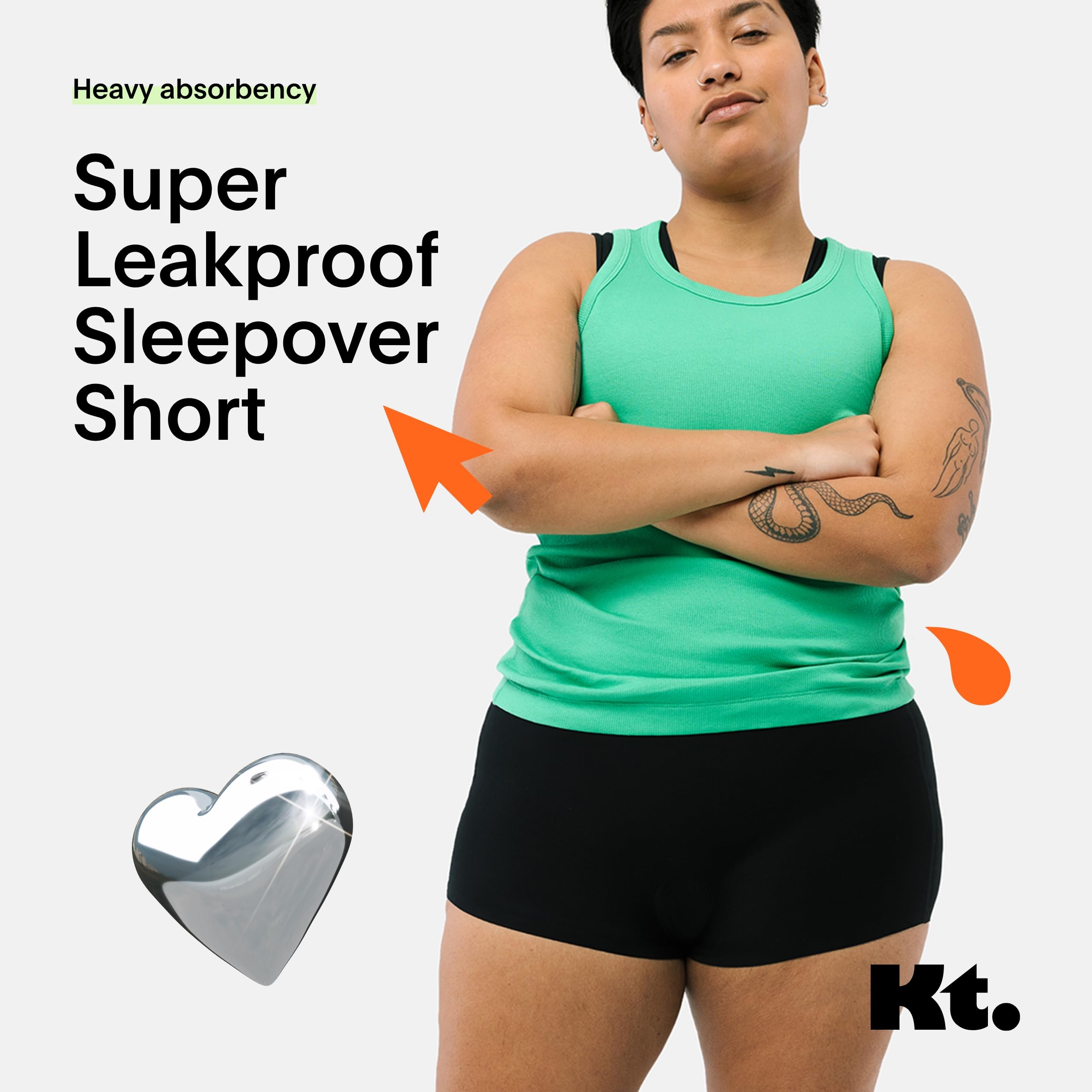 KNIX Kt Teen Super Leakproof Sleepover Short-Period Underwear for Teens-Breathable Fabric-Period Protection - Black