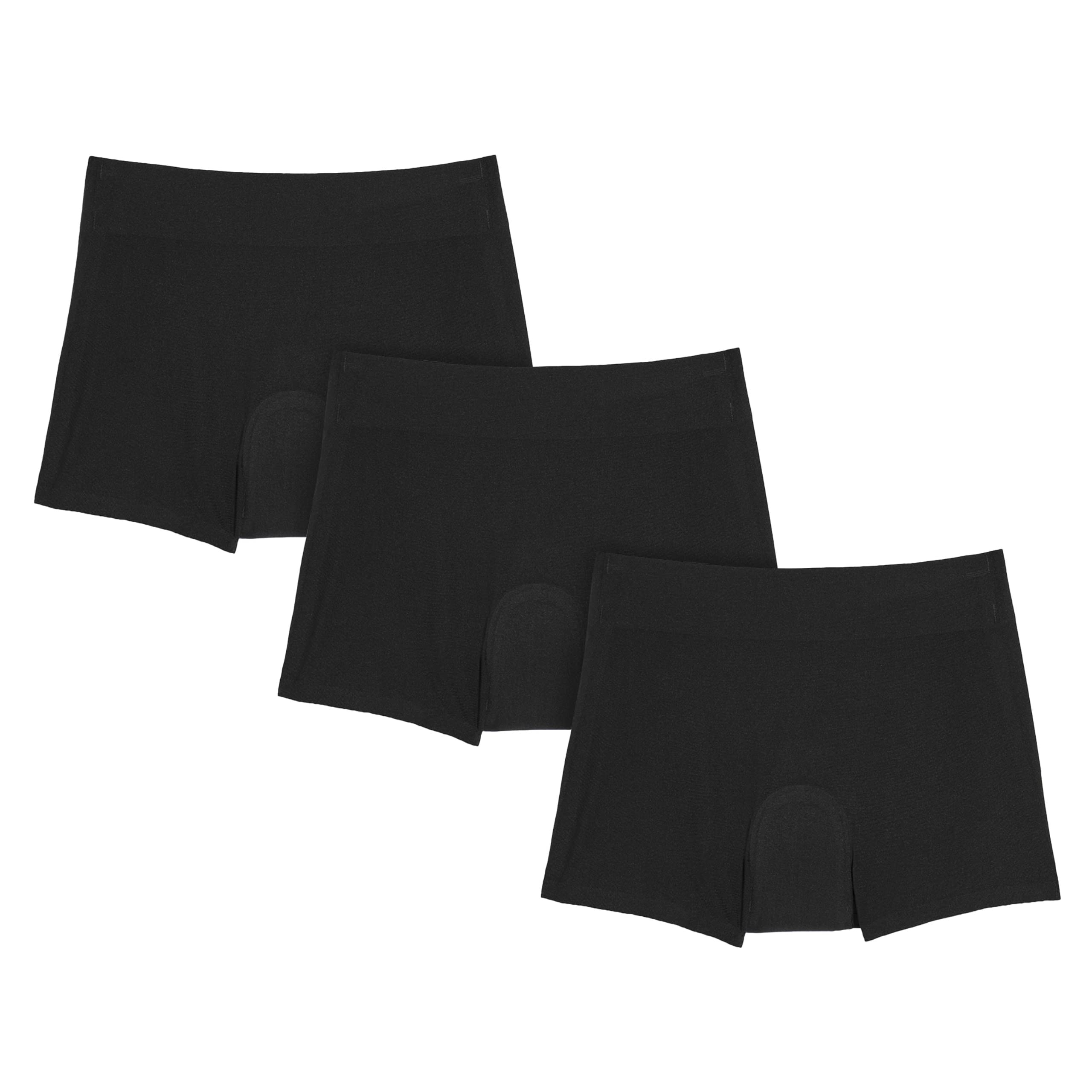 KNIX Kt Teen Super Leakproof Sleepover Short - Period Underwear - Black, Medium (3 Pack)