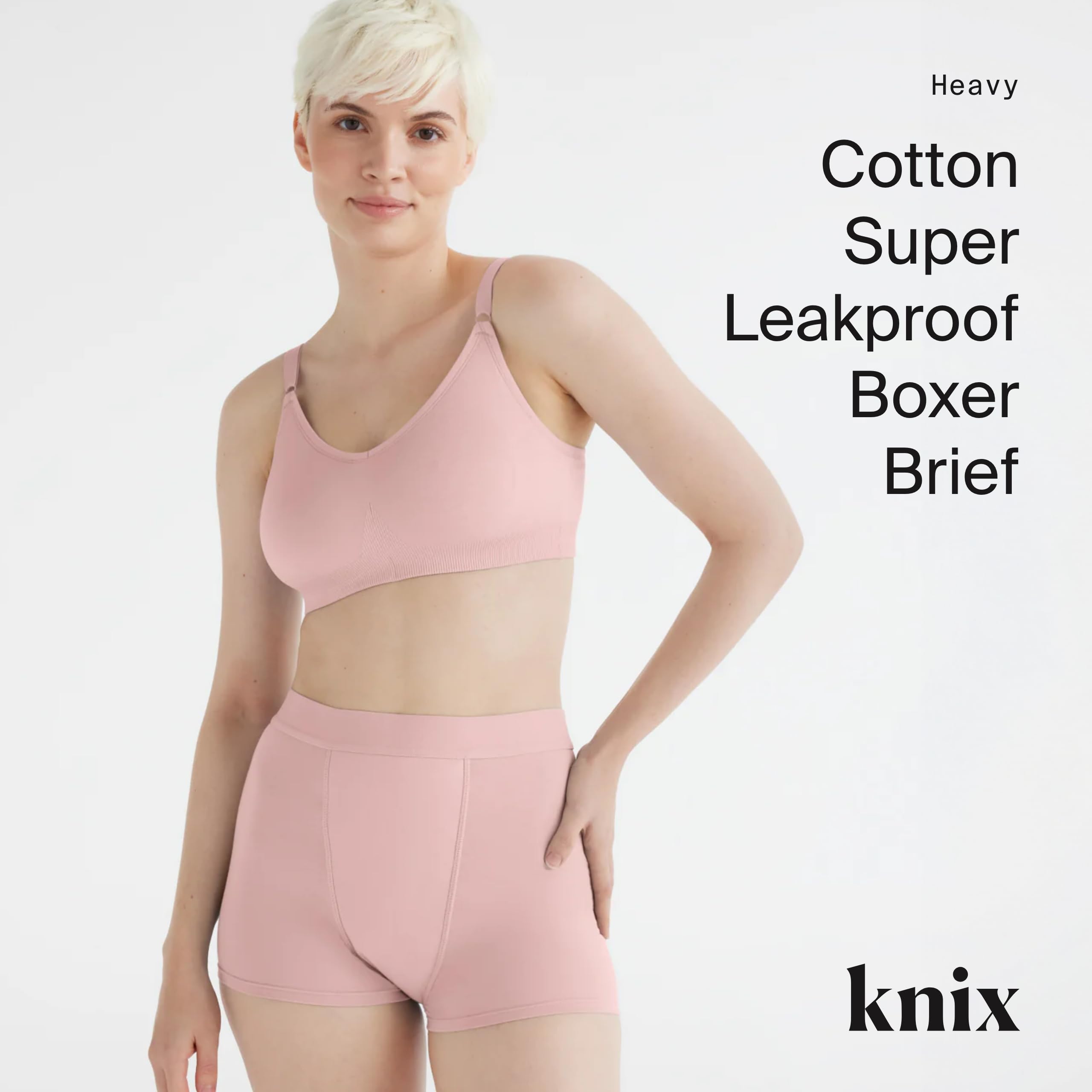KNIX Super Leakproof Cotton Boxer Brief - Period Underwear for Women - Black